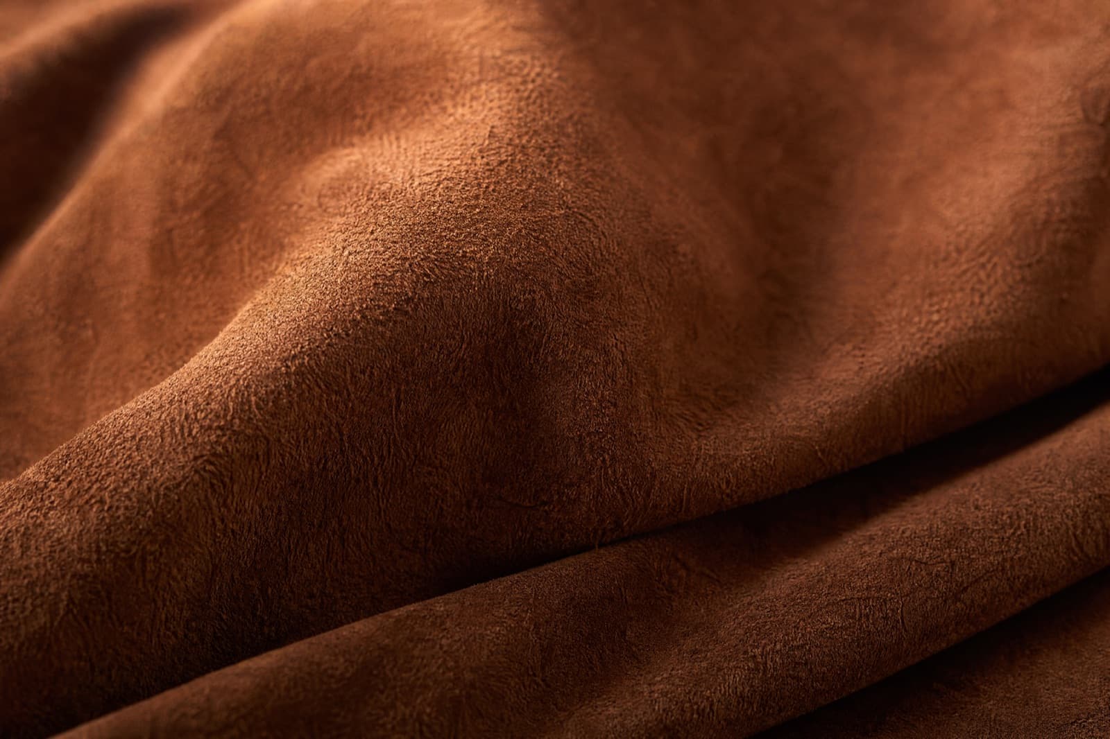 Macro photograph of suede nap showing brushed fibres