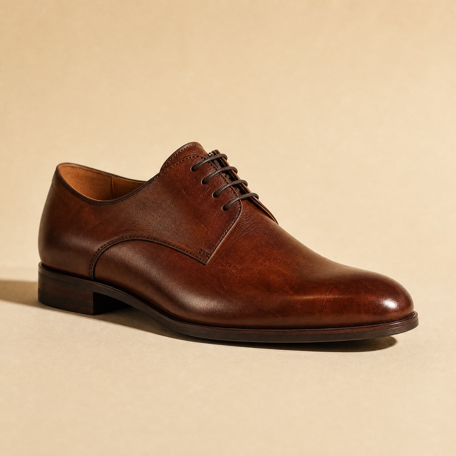 Derby Cemented — Open lacing, cemented sole. The forgiving entry point.